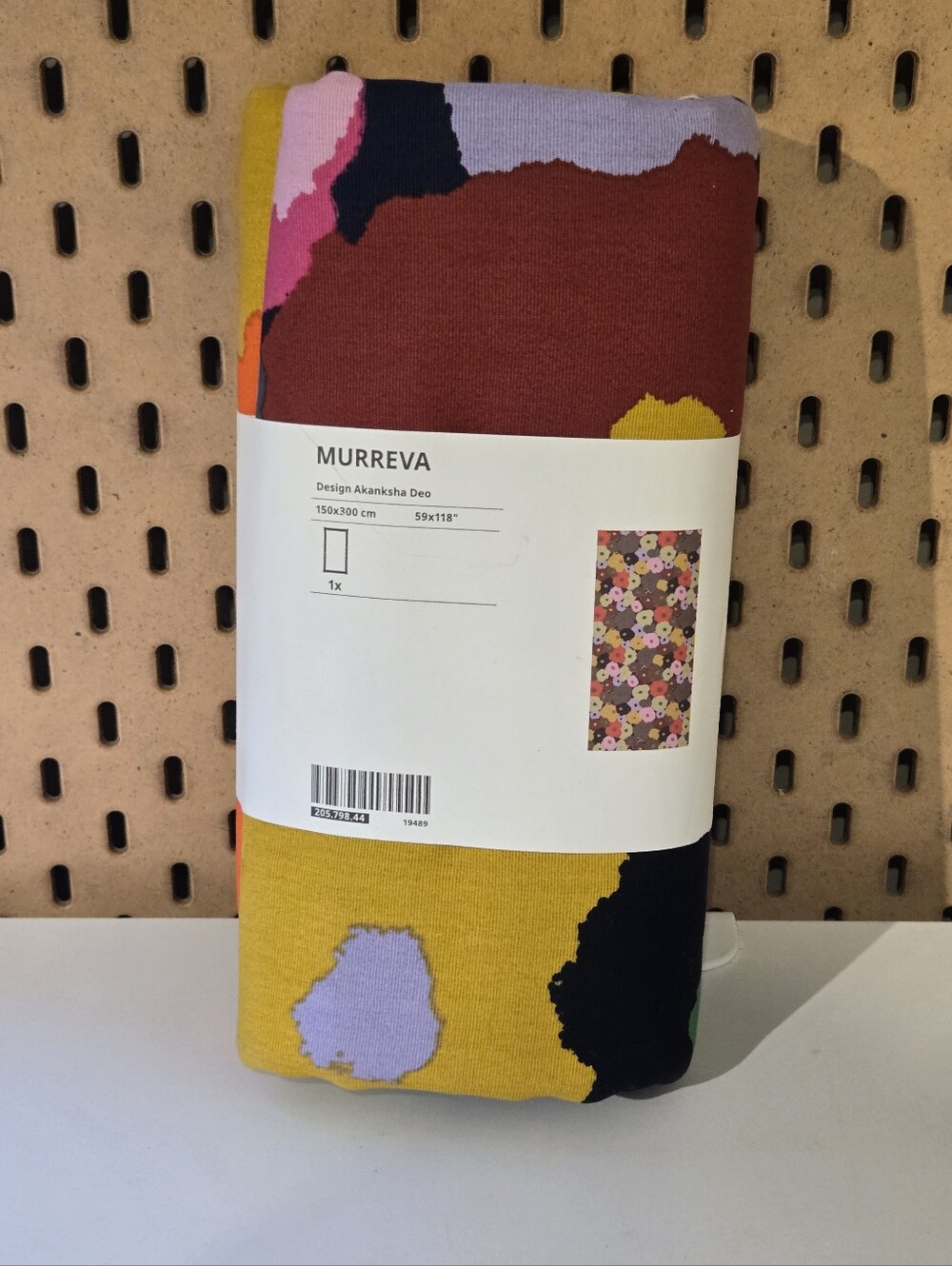 Ikea MURREVA Pre-cut Fabric Floral Multicolor for Cushions, Curtains 59x118"